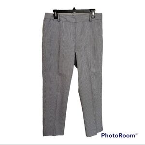 Talbots Curvy Blue & White Seer Sucker Ankle pants size  8 Cotton Preppy‎